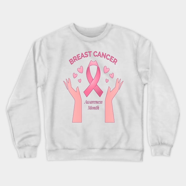 In October We Wear Pink Breast Cancer Awareness Survivor Crewneck Sweatshirt by Goods-by-Jojo